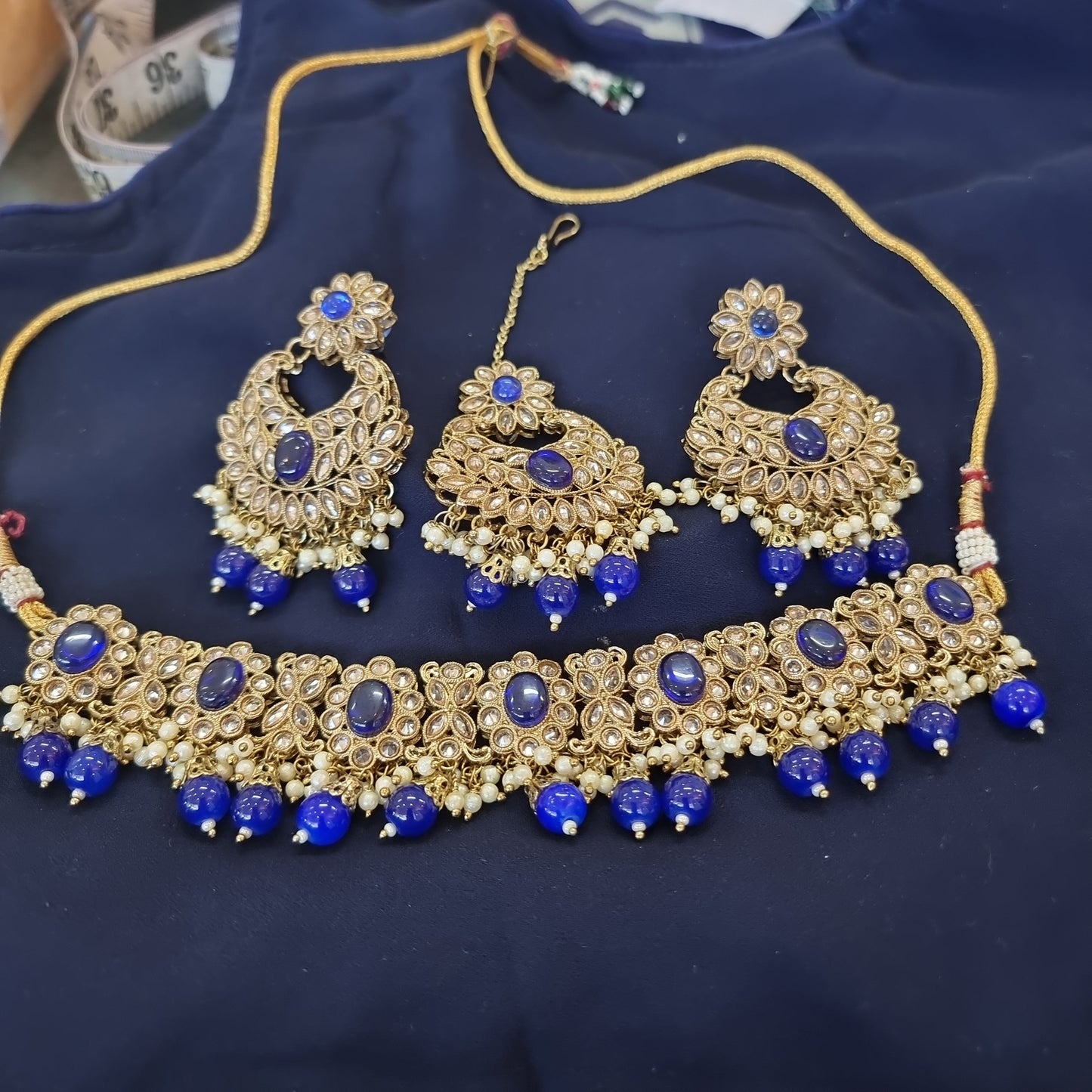 Beautiful designer polki necklace set