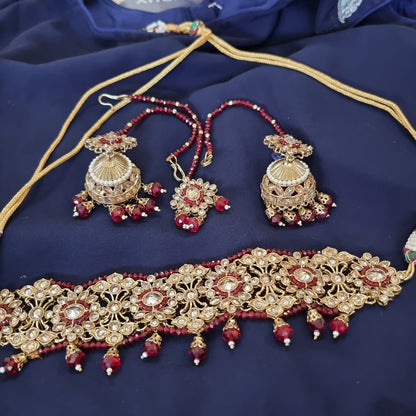 Beautiful designer polki necklace set