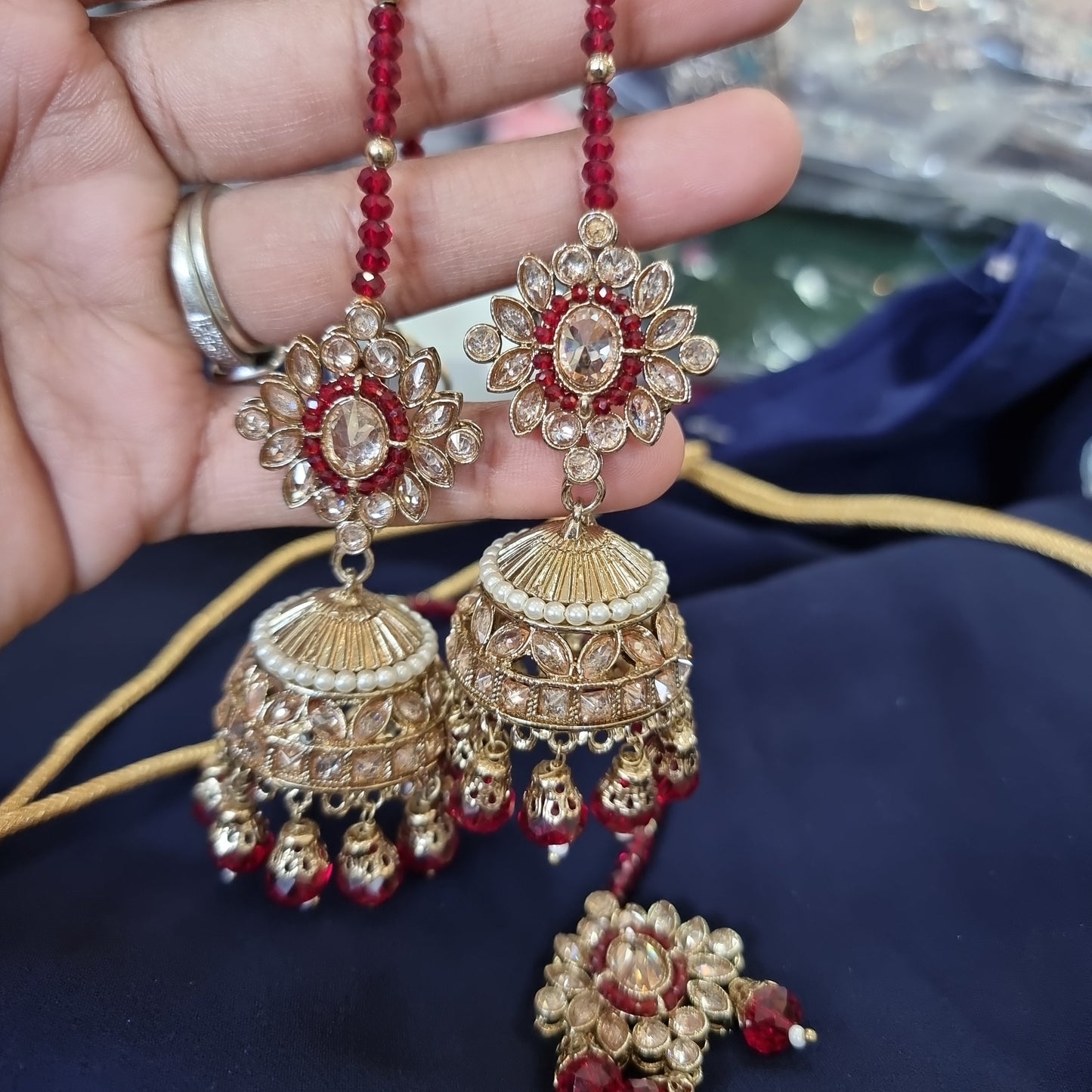 Beautiful designer polki necklace set