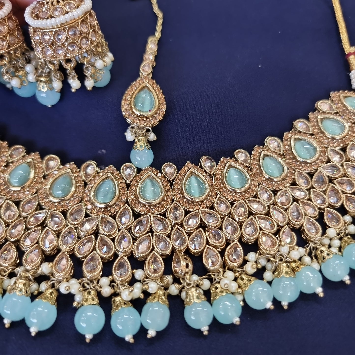 Beautiful designer polki necklace set