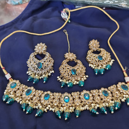 Beautiful designer polki necklace set