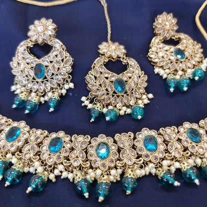 Beautiful designer polki necklace set