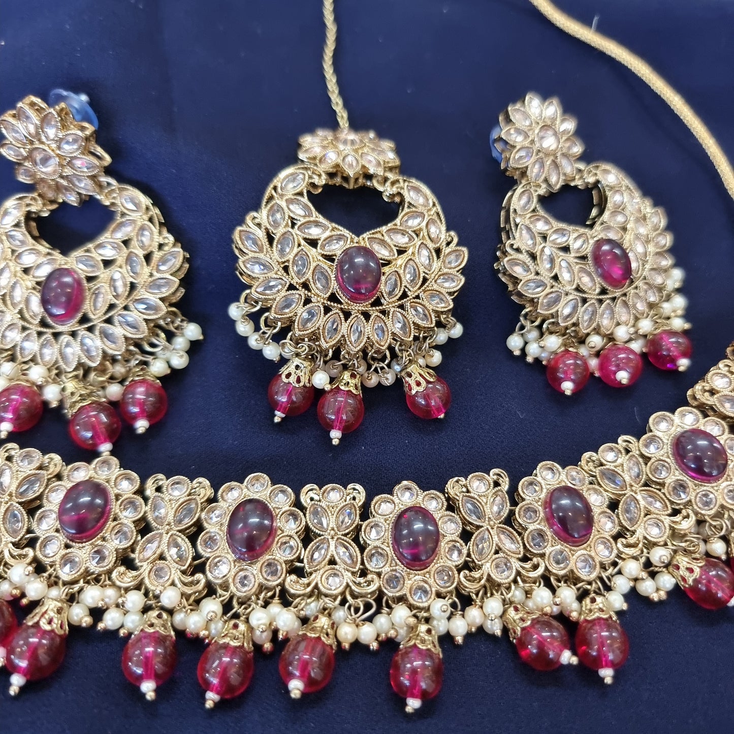 Beautiful designer polki necklace set