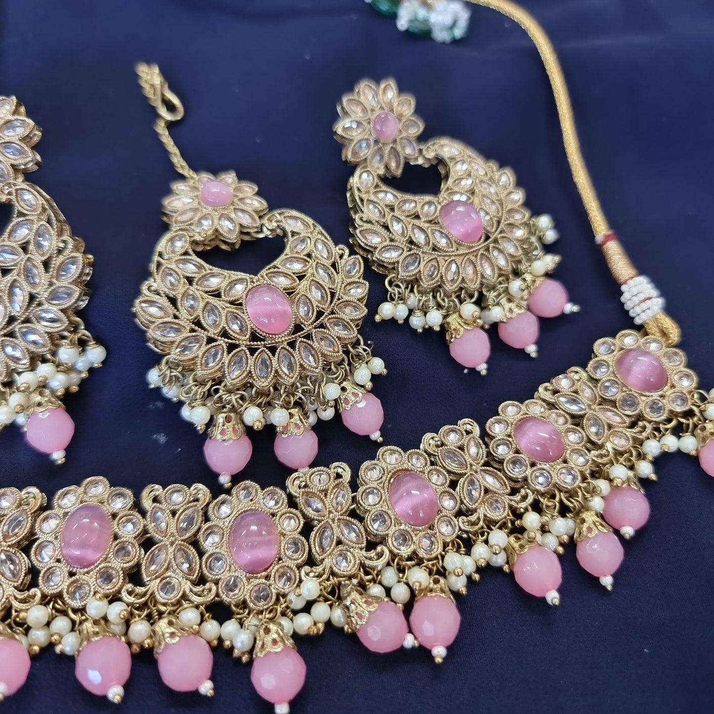 Beautiful designer polki necklace set