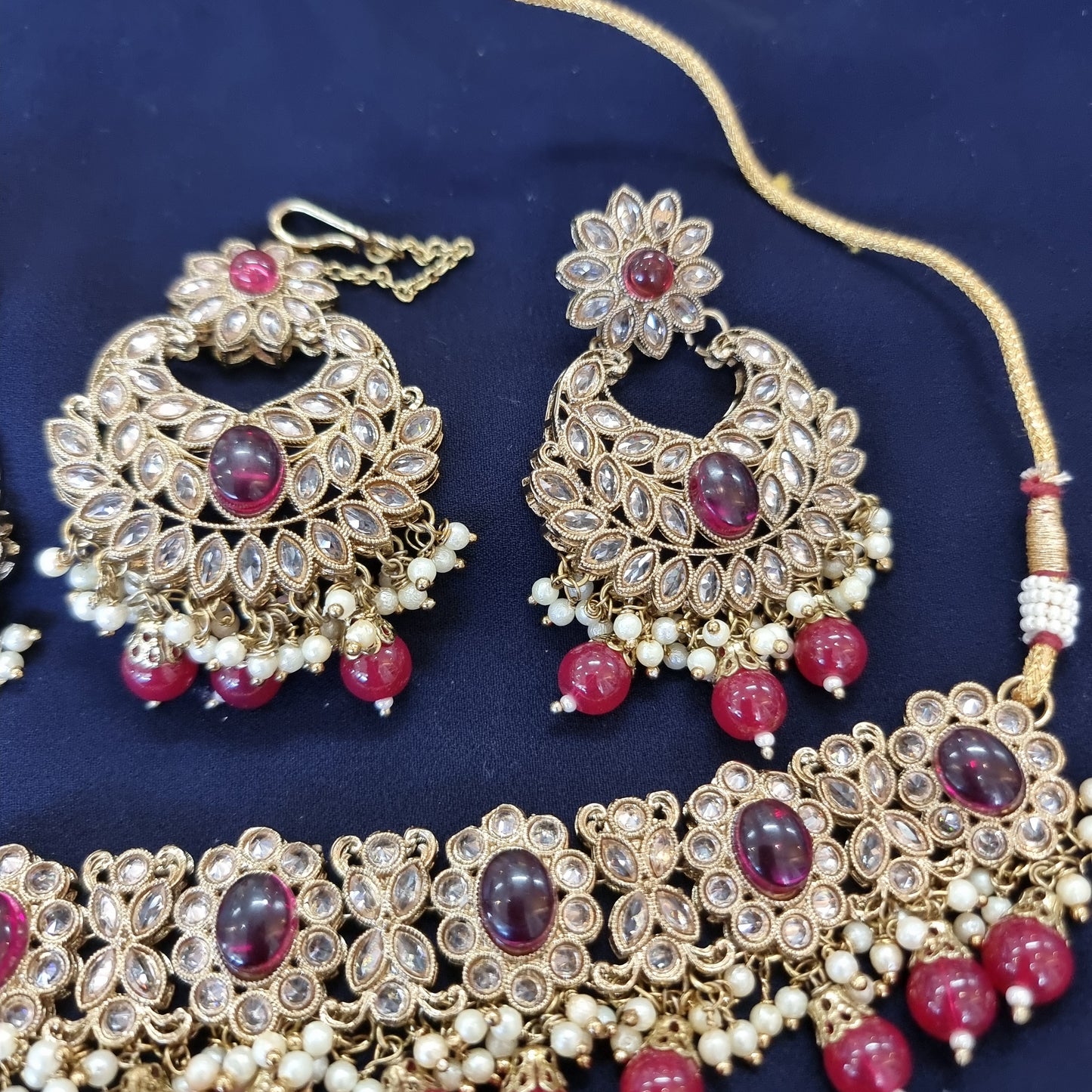 Beautiful designer polki necklace set