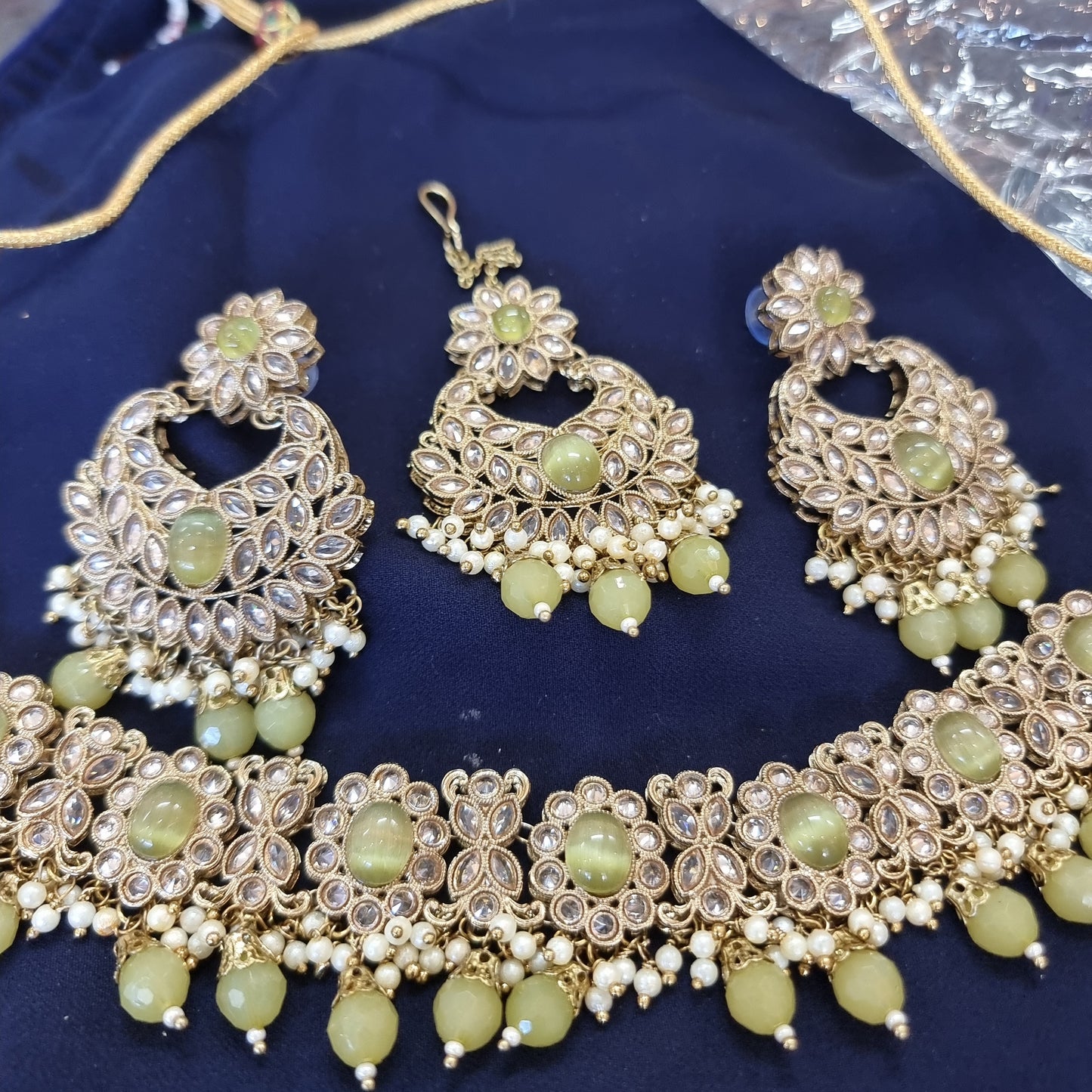 Beautiful designer polki necklace set