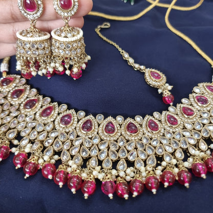 Beautiful designer polki necklace set