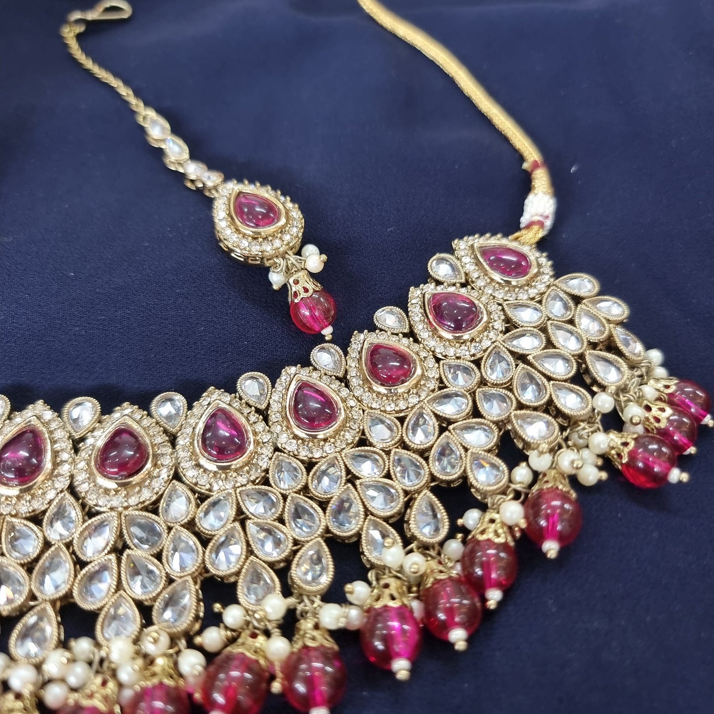 Beautiful designer polki necklace set