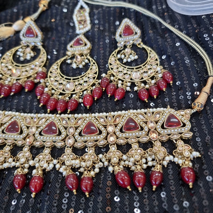 Beautiful designer polki necklace set