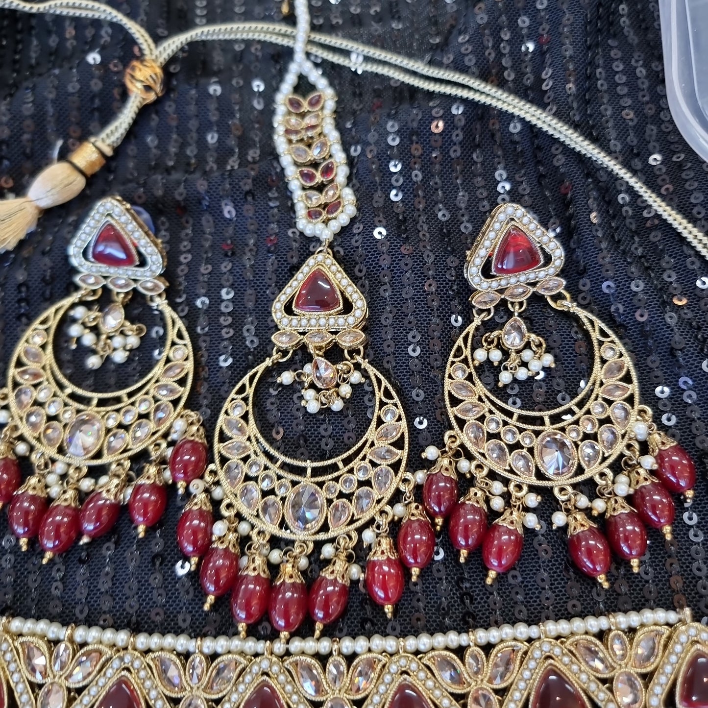 Beautiful designer polki necklace set