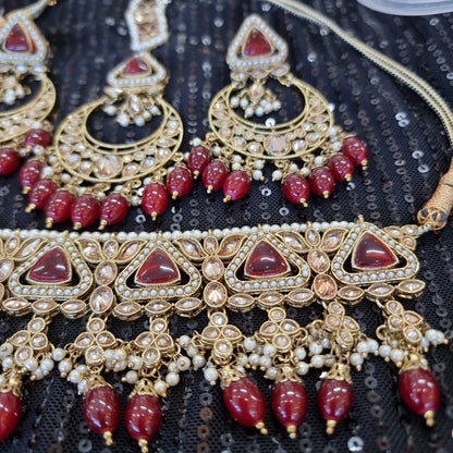 Beautiful designer polki necklace set