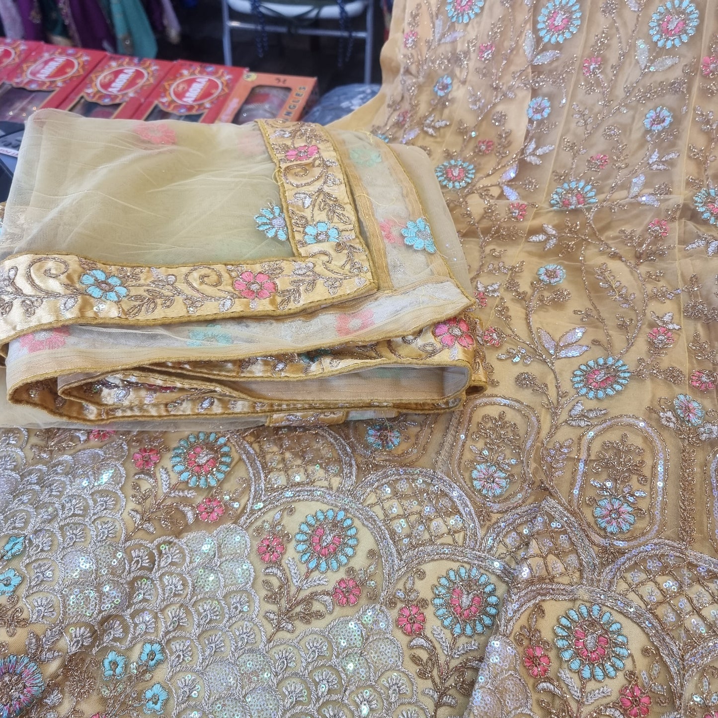 Beautiful designer unstitched  lengha