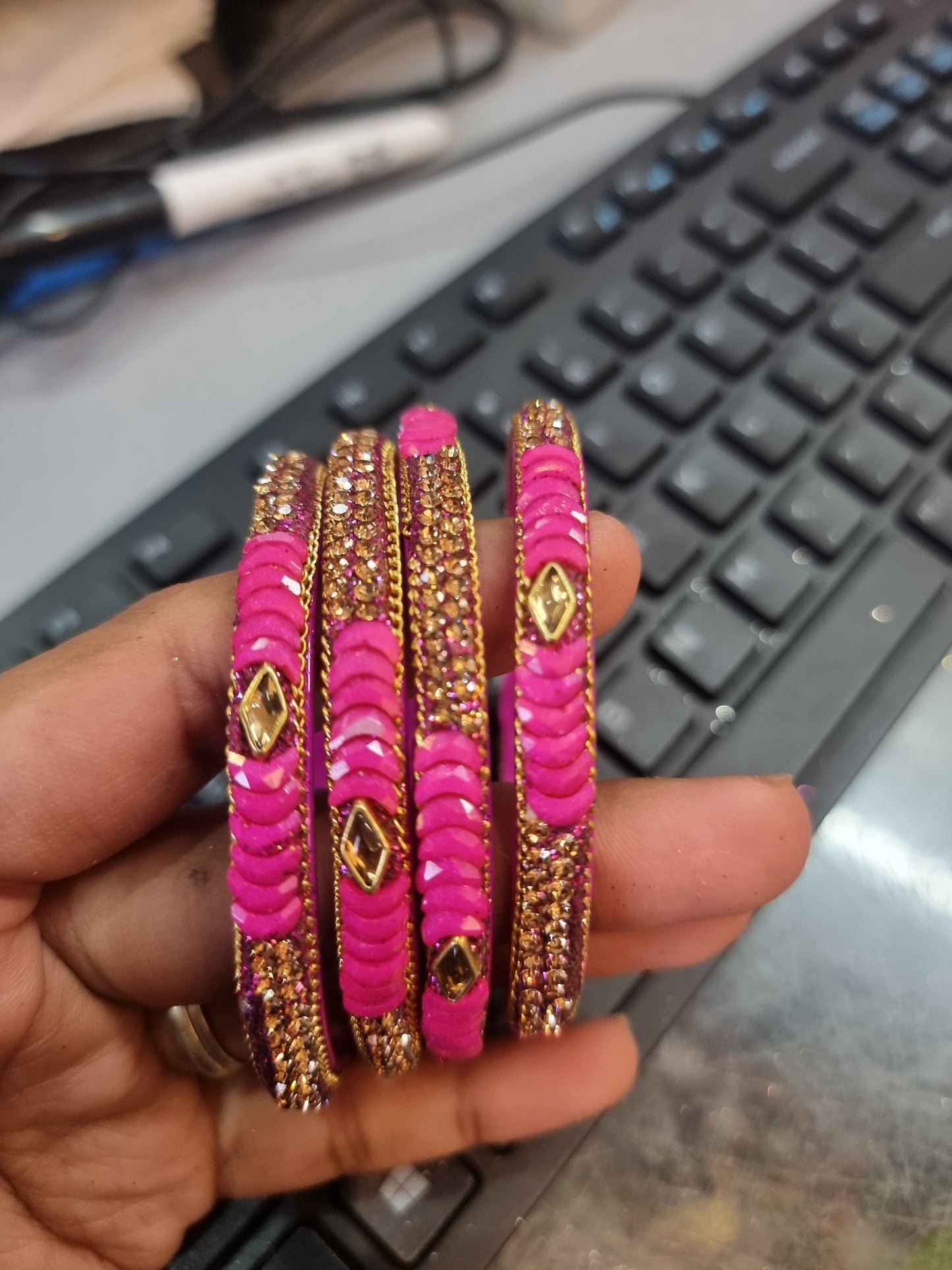 Beautiful designer glass bangles set