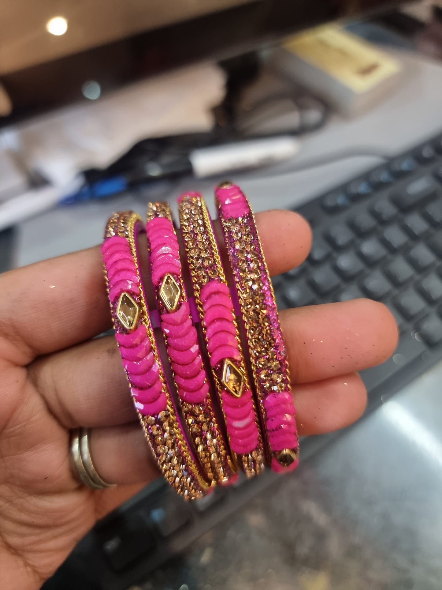 Beautiful designer glass bangles set