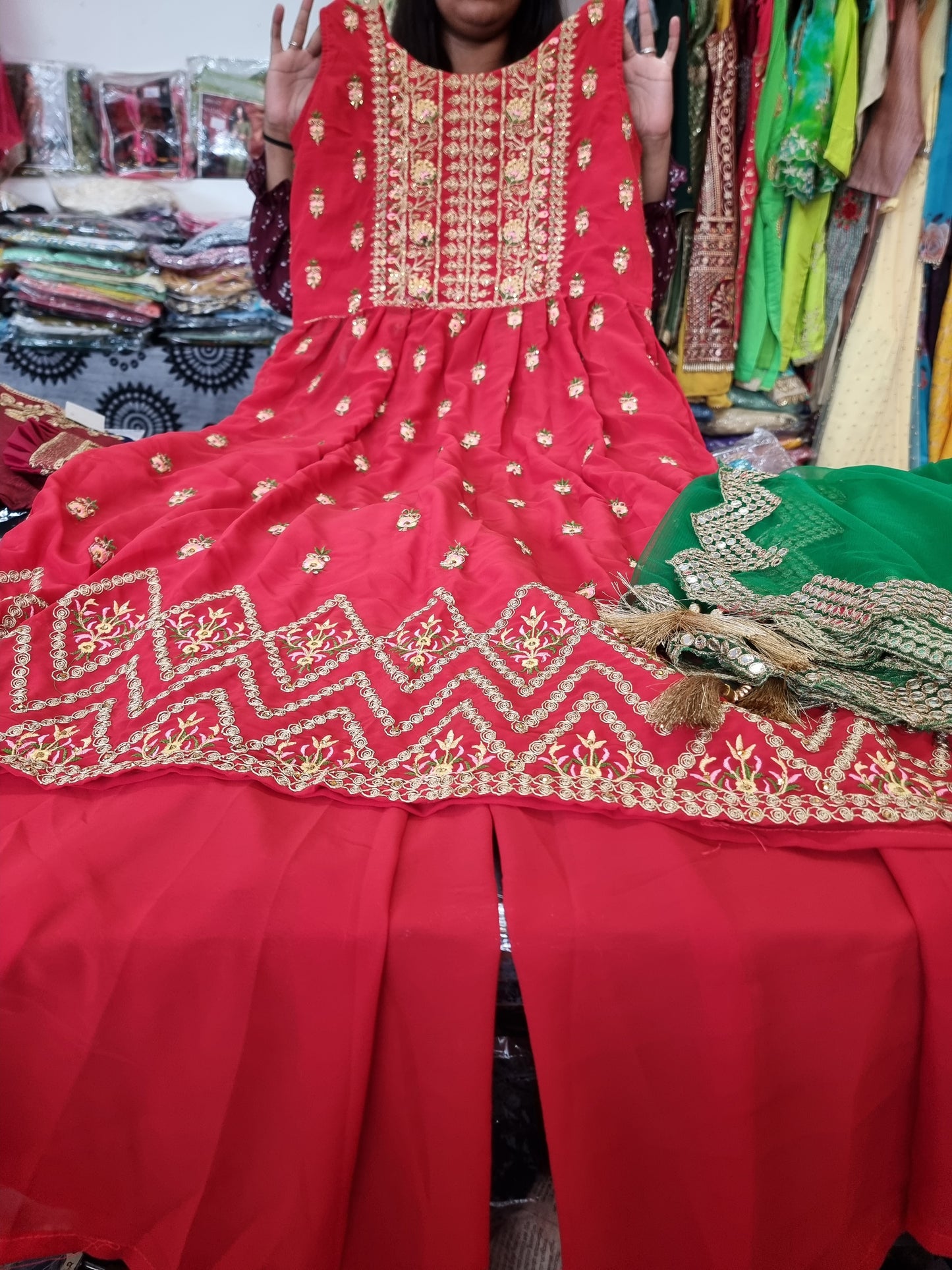 Beautiful designer nayra cut plazo suit