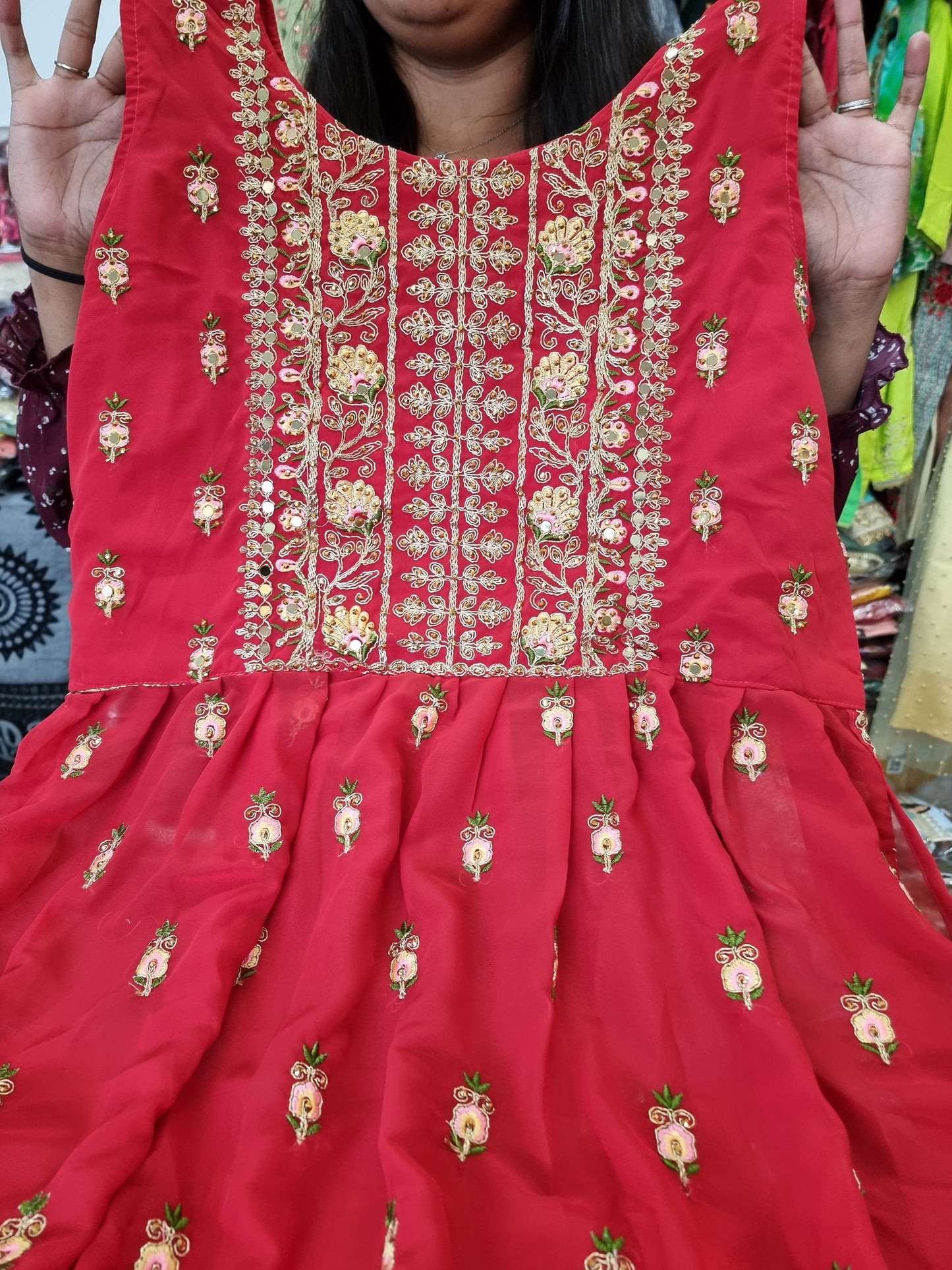 Beautiful designer nayra cut plazo suit