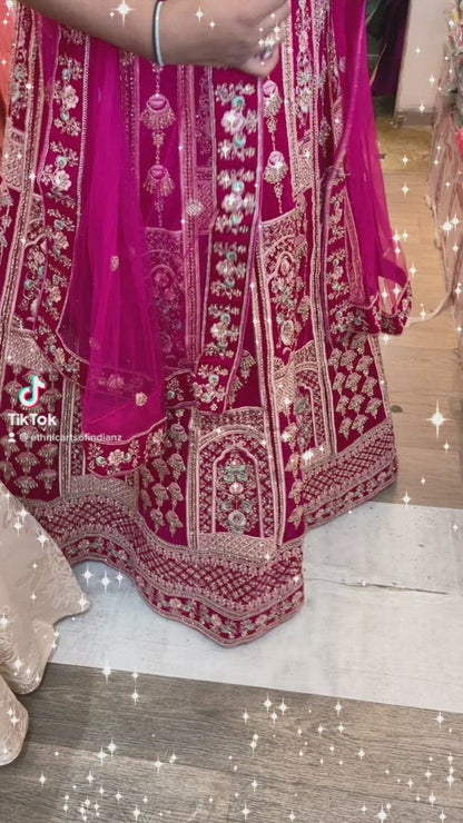 Beautiful designer bridal velvet unstitched lengha