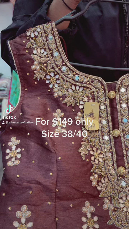 Beautiful designer long top lengha suit