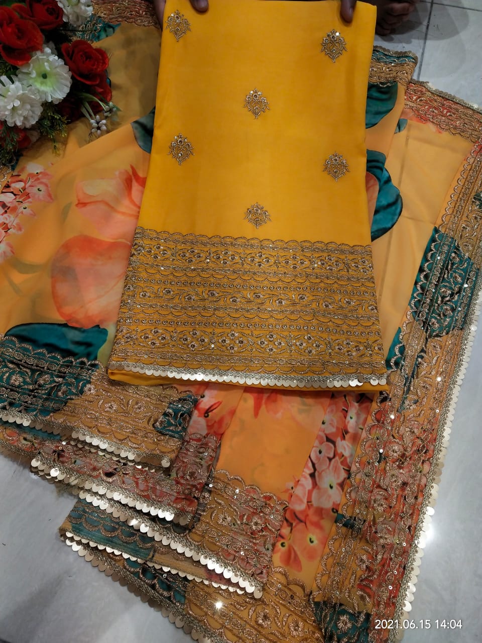 Beautiful designer unstitched suit