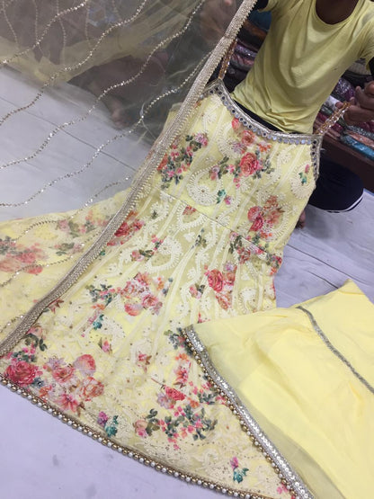 Beautiful designer lucknowi sharara suit