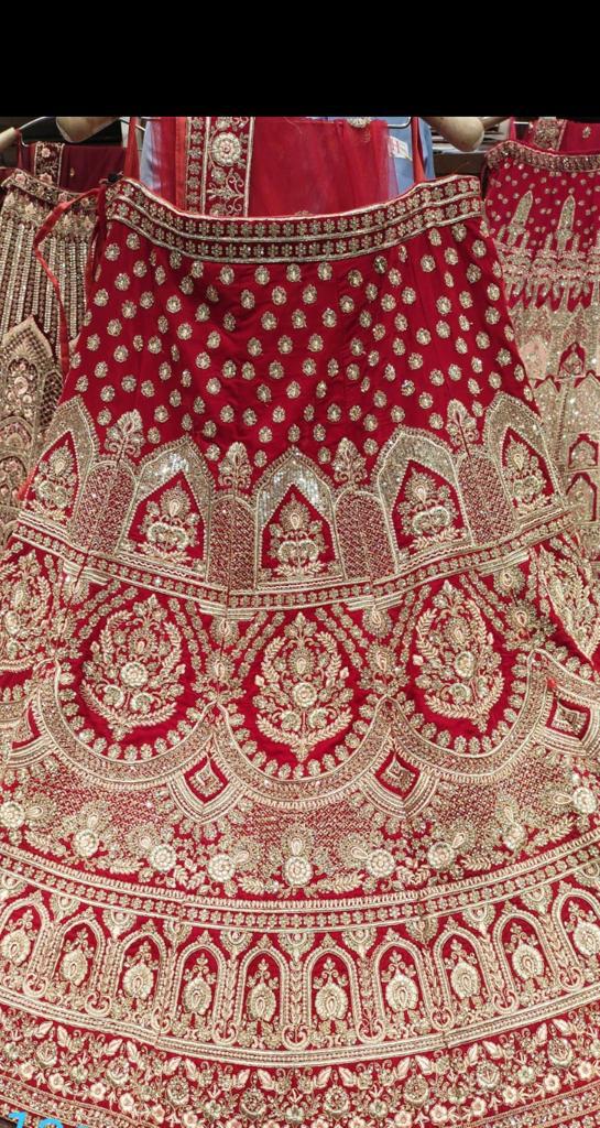 Beautiful designer velvet bridal lengha