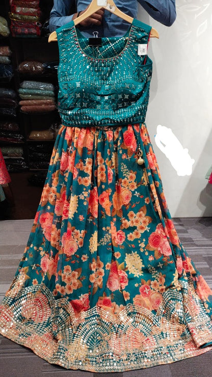 Beautiful designer readymade floral lengha