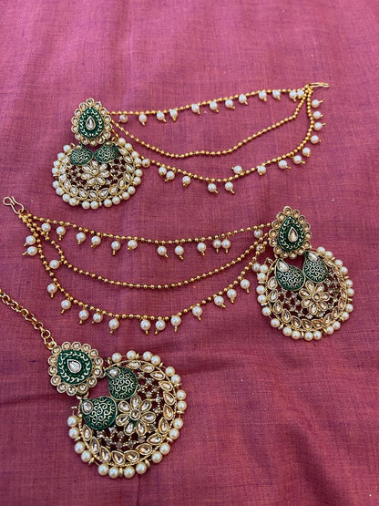 Beautiful designer bahubali earing tikkah