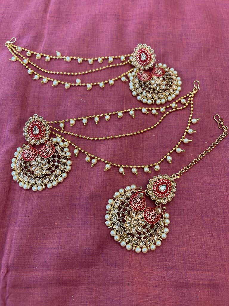 Beautiful designer bahubali earing tikkah