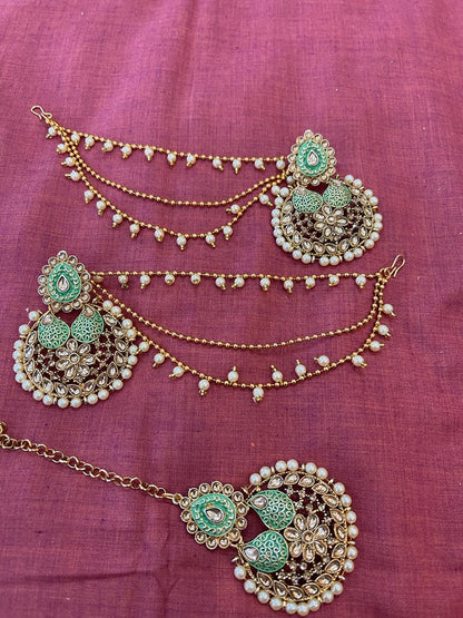 Beautiful designer bahubali earing tikkah