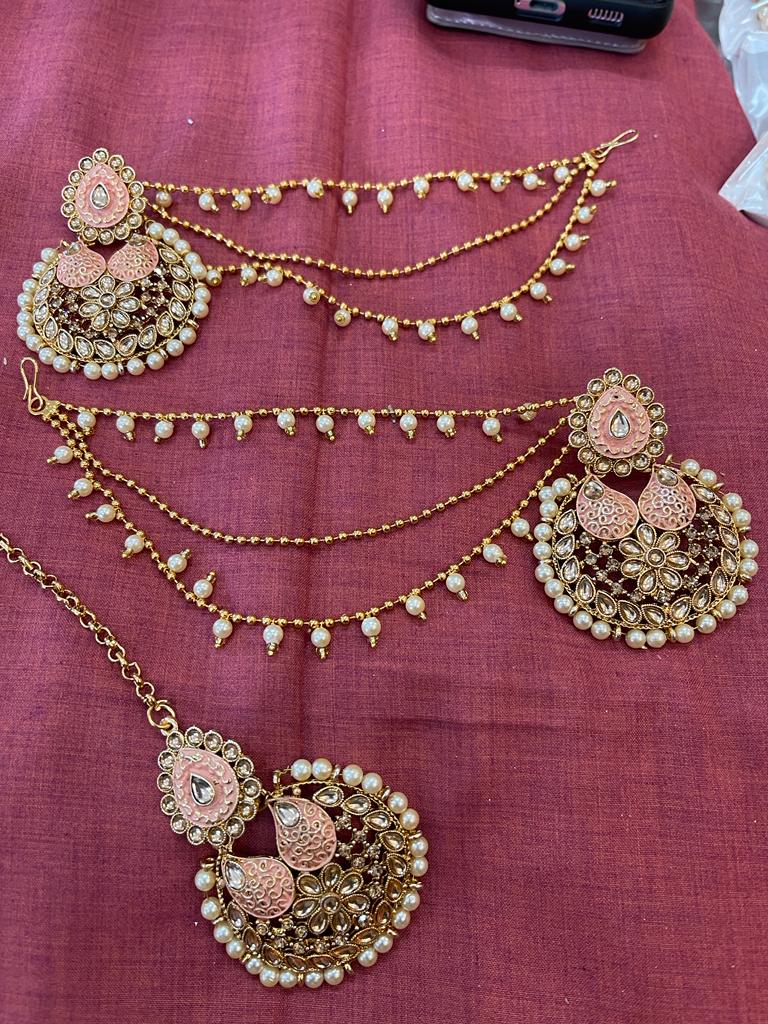 Beautiful designer bahubali earing tikkah