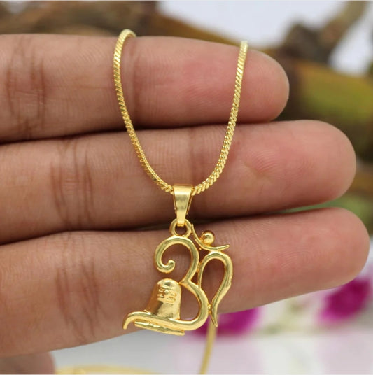 Gold Color Om Temple Locket