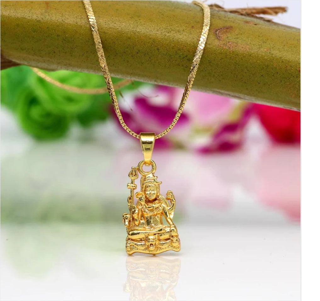 Gold Color Lord Shiv Ji Temple Locket