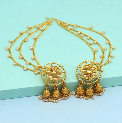 Beautiful designer studs with bahubali earrings