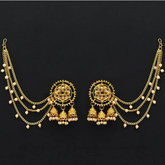 Beautiful designer studs with bahubali earrings