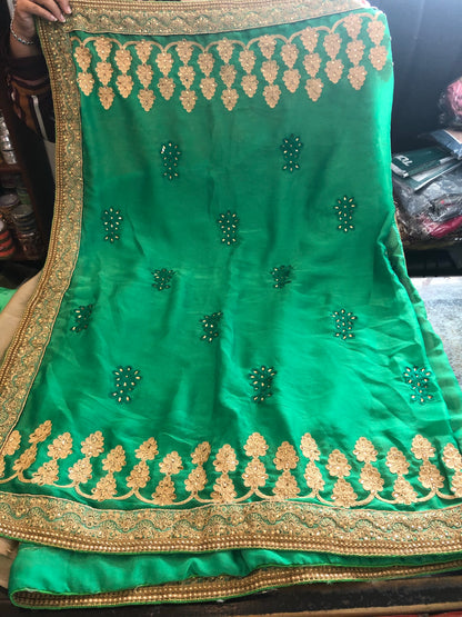 Beautiful designer half & half heavily embroidery saree