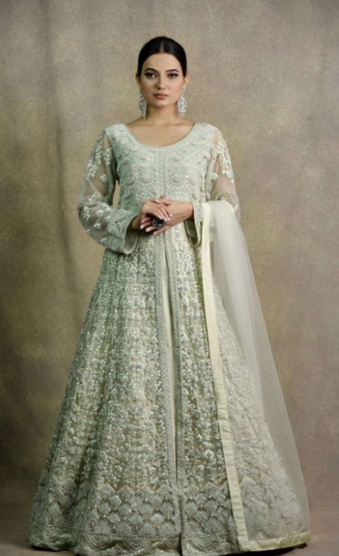 Beautiful designer fully embroidered anarkhali with stone work