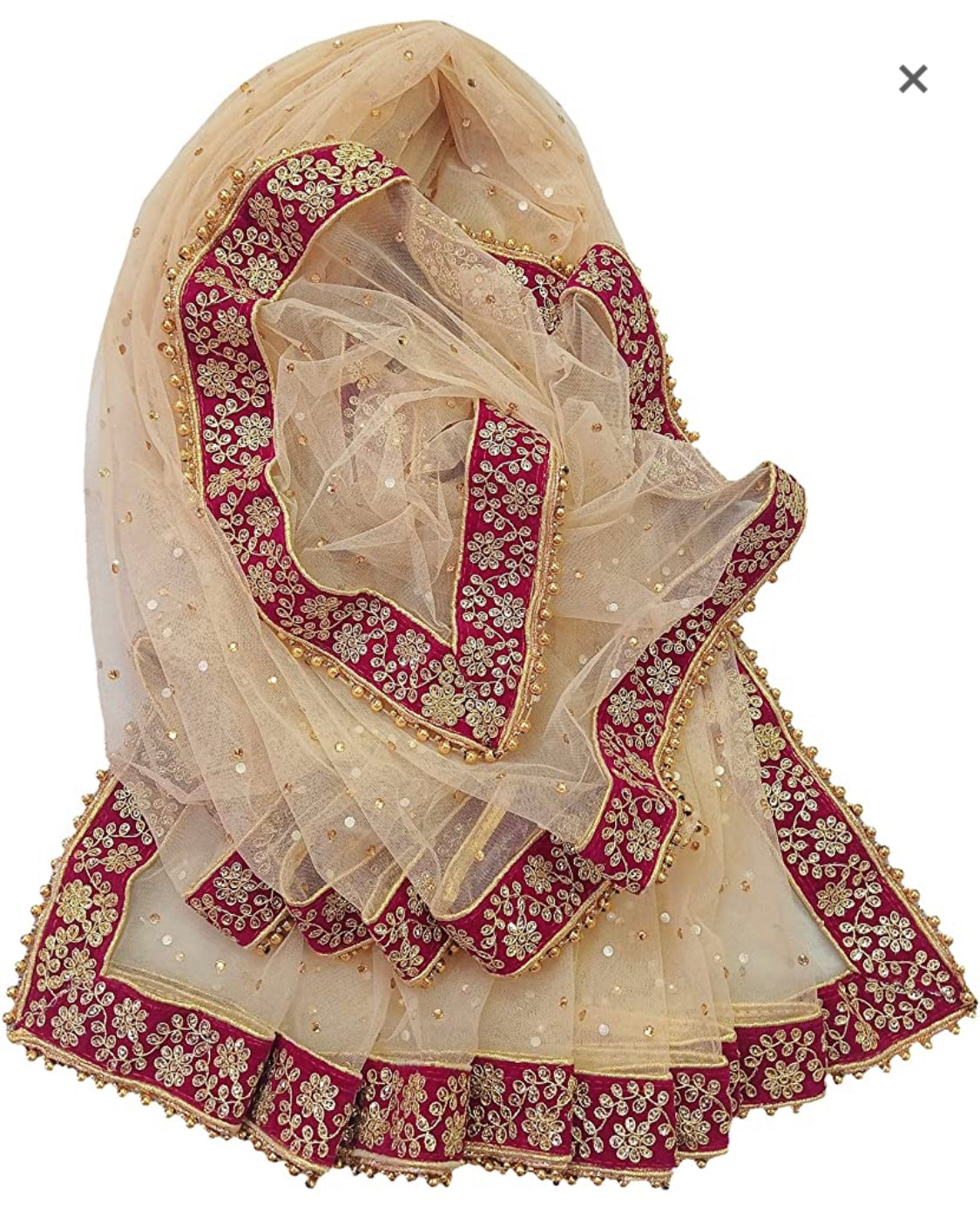 Beautiful designer bridal Women's Net Dupatta with Embroidery with Hand Work