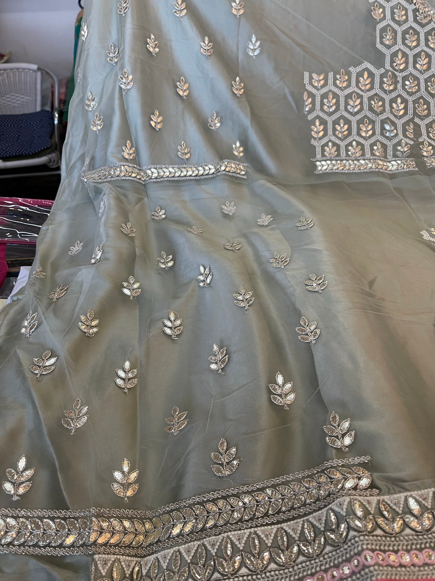 Beautiful designer lucknowi embroidery semi stitch lengha choli