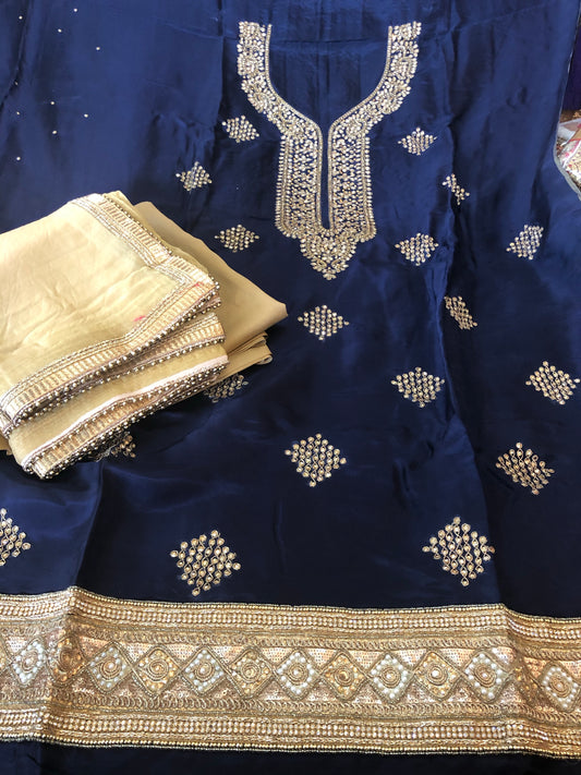 Beautiful designer unstitched punjabi patiala suit