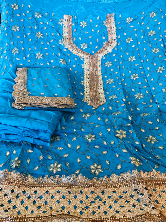 Beautiful designer unstitched punjabi patiala suit