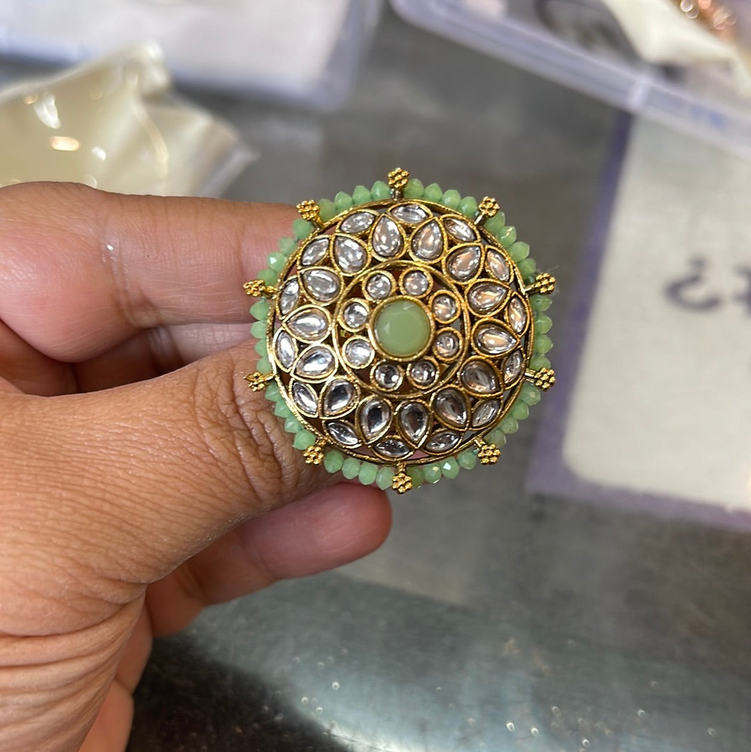 Beautiful designer polki stone ring