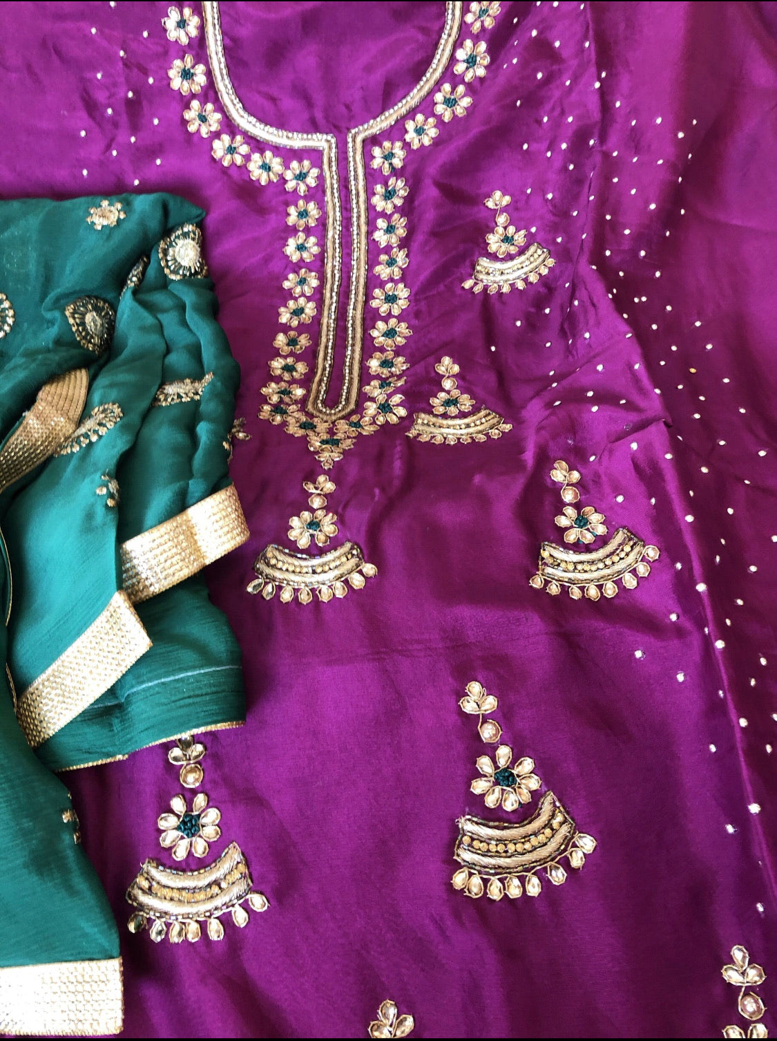 Beautiful designer tebbi silk unstiched suit