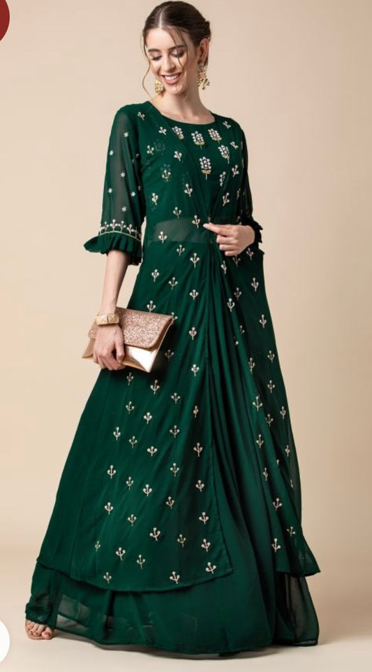 Beautiful designer lengha top with shrug