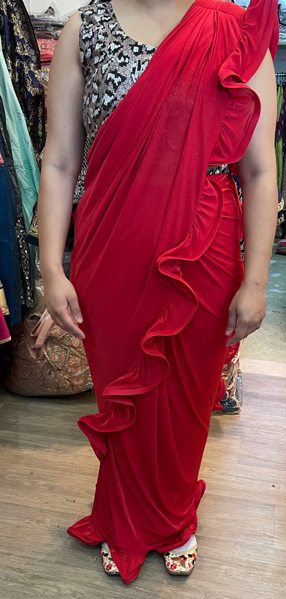 Beautiful designer ready made saree with stitch blouse