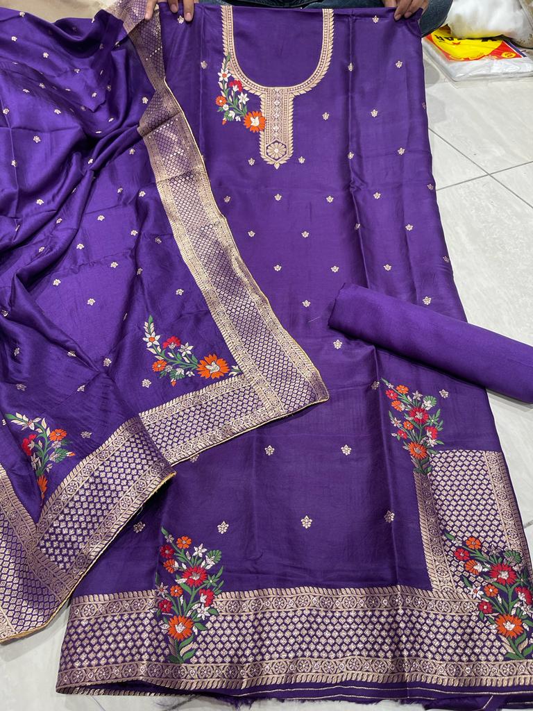 Beautiful designer unstitched punjabi patiala suit