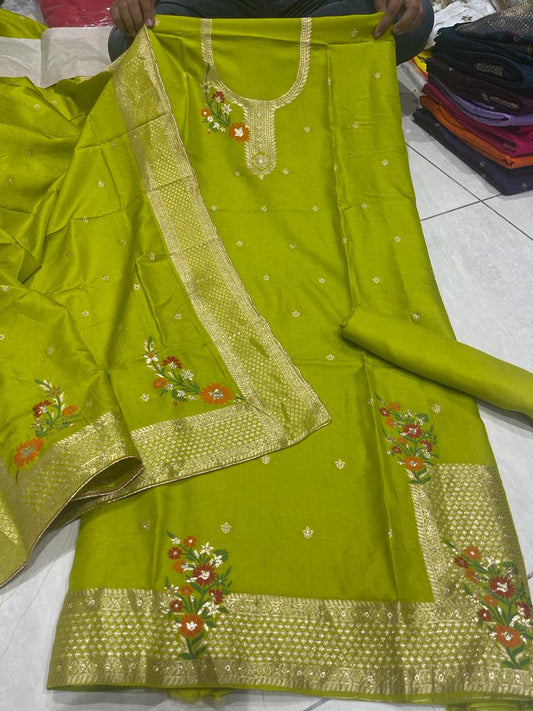 Beautiful designer unstitched punjabi patiala suit