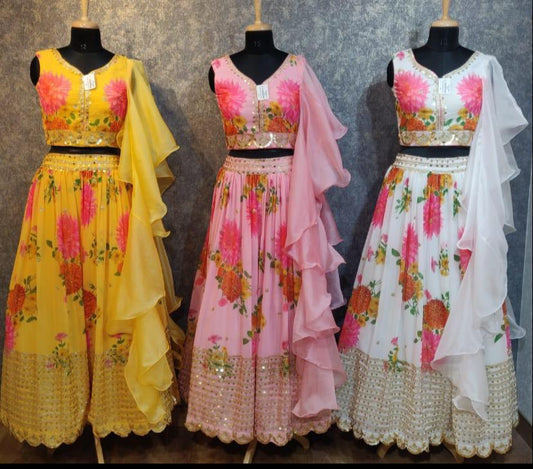 Beautiful designer floral lengha choli