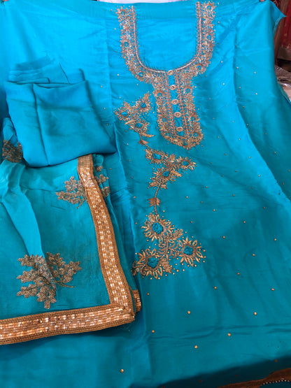 Beautiful designer unstitched punjabi patiala suit