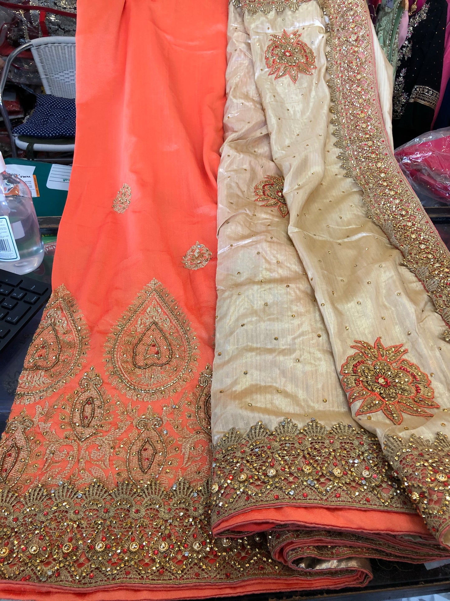 Beautiful designer silk heavily embroidery saree