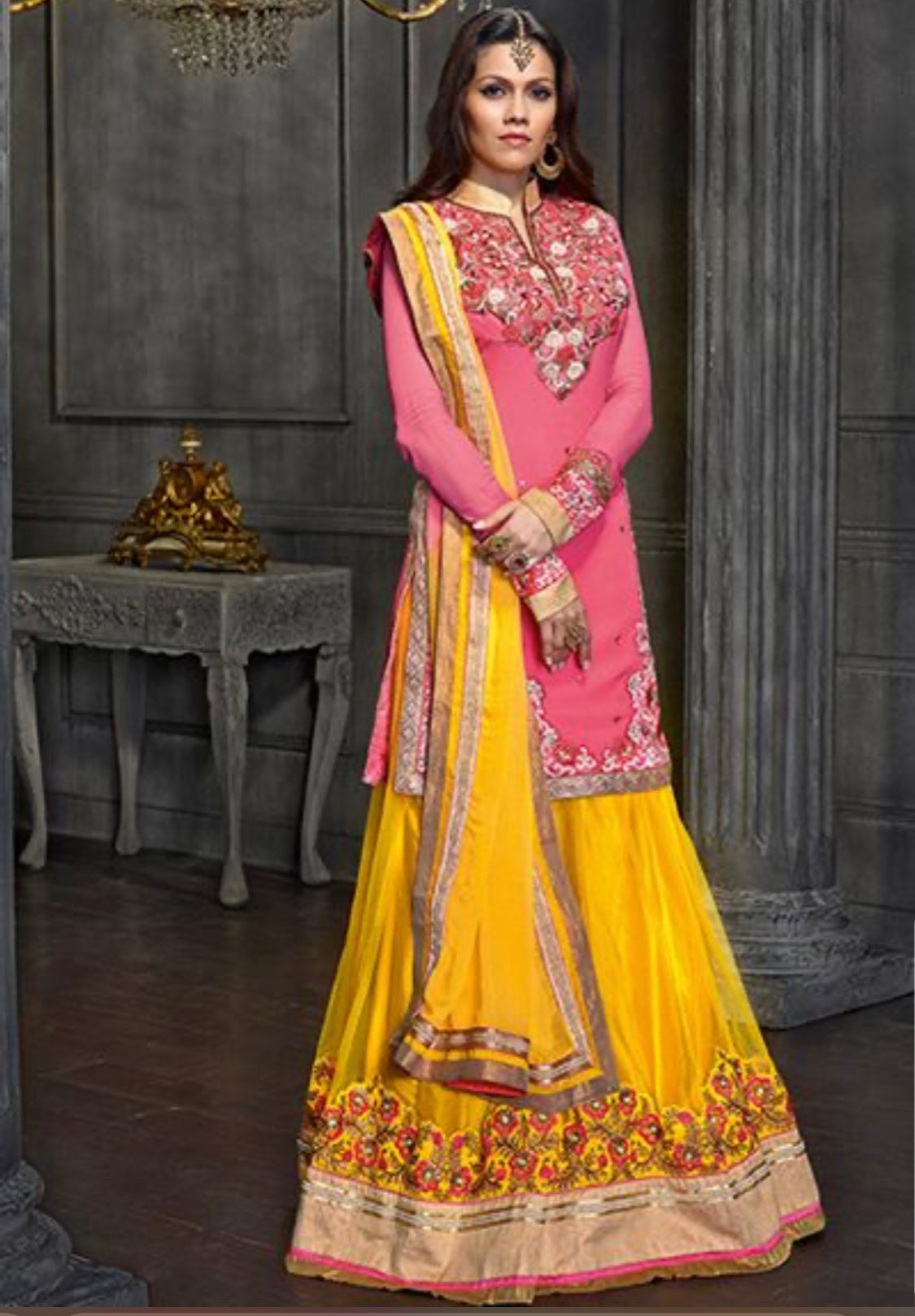 Beautiful designer long top lengha